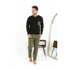 Erkek Uzun Kol Penye Siyah Pijama Takımı