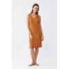 Kadın Kalın Askılı Penye Gecelik Hardal