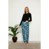 Kadın Pamuklu Alt Pijama Mavi