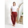 Kadın Pamuklu Büyük Beden Alt Pijama Yavruağzı