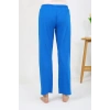 Kadın Penye Düz Tek Alt Pijama Mavi