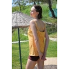 Kadın Şortlu Tankini Elbise Mayo Sarı