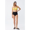 Kadın Straplez Sarı Yüksek Bel Bikini Takımı