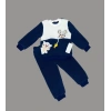 Lenaca 1-2-3 Yaş Sallanan Balık Nakışlı Kuzu Kumaş Sweat Pantolon Uzun Kollu Kız Erkek 2 Li Takımı