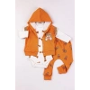 Lenaca Bear Nakışlı Yelekli 3lü Erkek Bebek Takımı