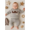 Lenaca Hello Nakışlı % 100 Pamuk 2li Erkek Bebek Takım
