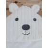 Lenaca Yenidoğan Beyaz Wool Yün Kumaş Ayıcık Kulaklı Kundak Bebek Battaniyesi