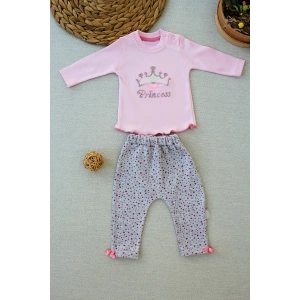 Lenaca 3-6 6-9 9-12 Ay Full Star Nakışlı Şapkalı Uzun Kollu Sweat 3lü Erkek Bebek Takımı