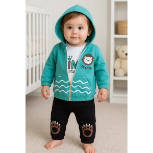 Lenaca Aslan Desenli 3lü Erkek Bebek Takımı