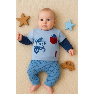 Lenaca Cep Bear Nakışlı % 100 Pamuklu 2li Erkek Takım