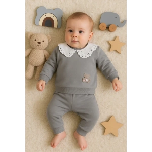 Lenaca Dantel Yakalı Pamuklu 2li Kız Bebek Takımı