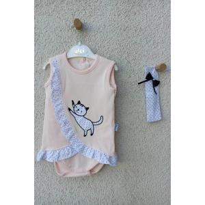 Lenaca Kedili Fırfırlı Bandanalı Badi