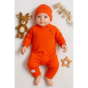 Lenaca Kollu Düğme Detaylı Unısex Bebek Tulumu