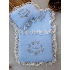 Lenaca Yenidoğan Sahra Taç Nakışlı Trilüks 2li Alt Açma Seti