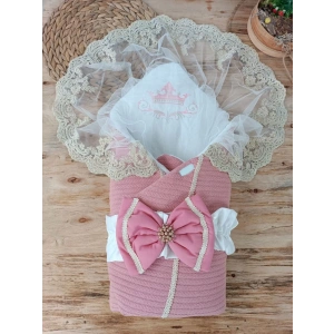 Lenaca Yenidoğan Tericotton Örgülü Trilüx Bebek Battaniyesi Kundak