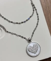 Kalpli İkili Kolye Silver