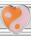 Yinyang Kalp Turuncu Pembe - 228 - İtalyan Charm