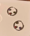 Mini Canlı Taşlı Küpe
