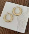 Geniş Yassı Halka Küpe Gold