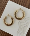 Geniş Yassı Halka Küpe Gold