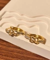 Kalpli Gold Mini Taşlı Küpe