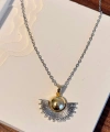 Yelpaze Silver Gold Kolye