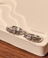 İnce Taşlı Mini Halka Silver Küpe