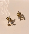 İnce Taşlı Gold Küpe