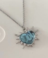 Kalp Silver Mavi Kolye