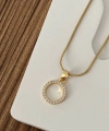 Halka Gold Taşlı Kolye