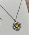 Sarı Taşlı Kolye Silver