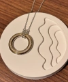 Silver Gold Parıltılı Halka Kolye