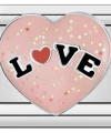 Love Yazılı Kalp Pembe - 19 - İtalyan Charm