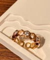 Rose Gold Taşlı Petek Yüzük - Ayarlanabilir