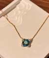 Mavi Taşlı Rose Gold Kolye