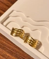 Dalgalı Gold Mini Küpe