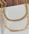 İkili Zincir Gold Kolye