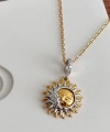 Güneş Ay Silver Gold Kolye