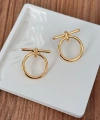 Gold Halka Çizgi Küpe