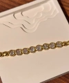 Yuvarlak Taşlı Gold Bileklik