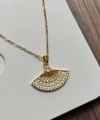 Beyaz Yelpaze Gold Kolye