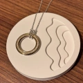 Silver Gold Parıltılı Halka Kolye