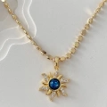 Mavi Detay Güneş Kolye