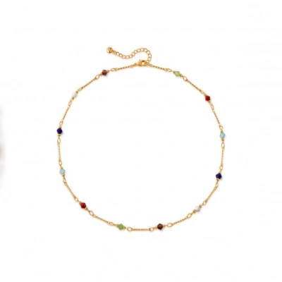 Renkli İnce Taşlı Kolye - Özel Seri
