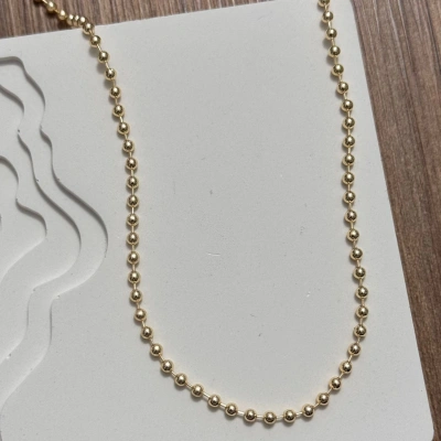 Boncuk Zincir Kolye Basic Gold