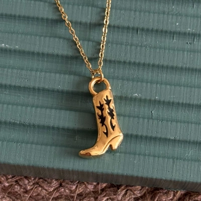 Siyah Kovboy Çizmesi Kolye