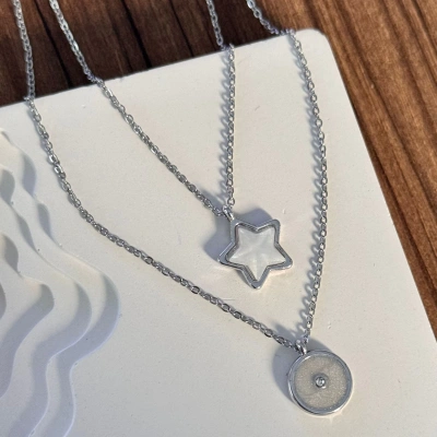 İkili Yıldız Kolye