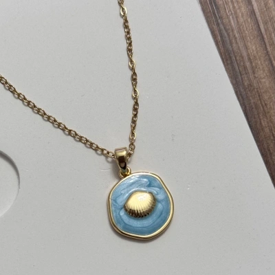 Deniz Kabuğu Plaka Kolye