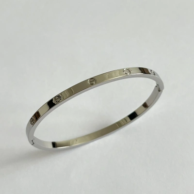 Kelepçe Bileklik Silver İnce 6