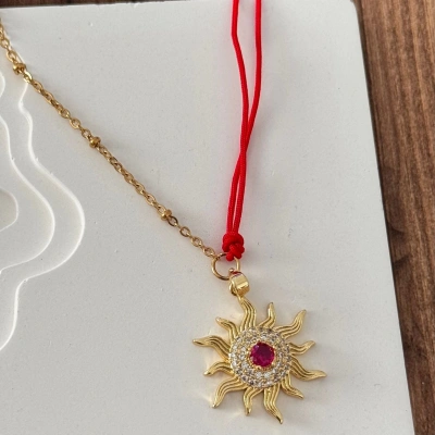 İp Detay Güneş Kolye